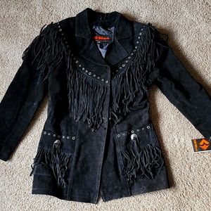 Black Suede fringe jacket